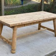 Table de ferme Georges Robert en bois massif brut, 1960, restaurée