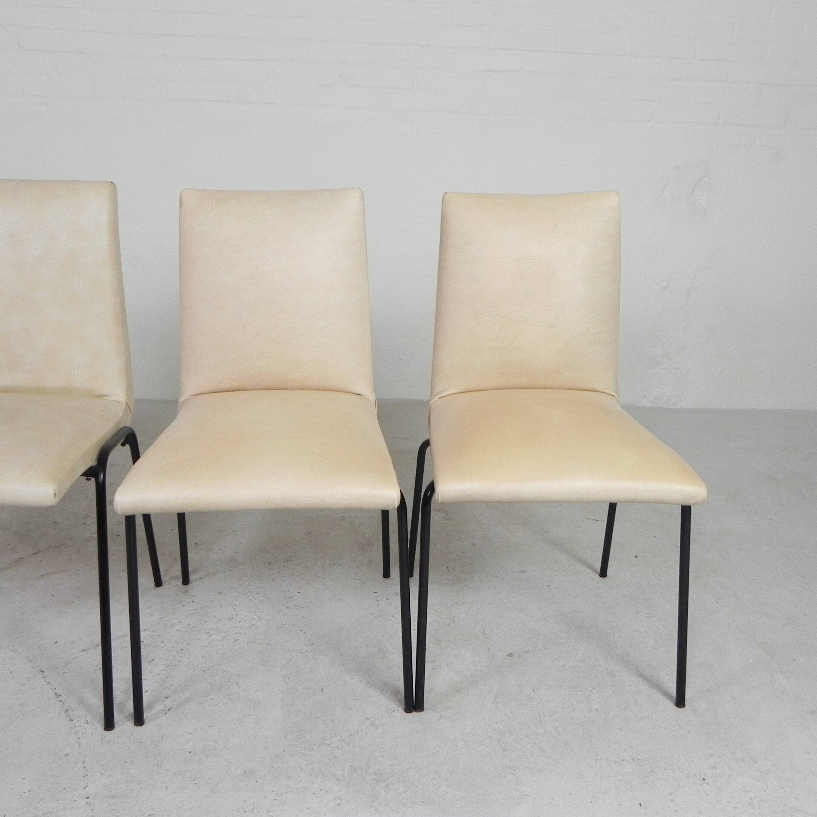 Set of 4 Meurop chairs by Pierre Guariche, 1950s