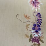 Important Set of Three Indochinese Silk Embroidered Tapestries