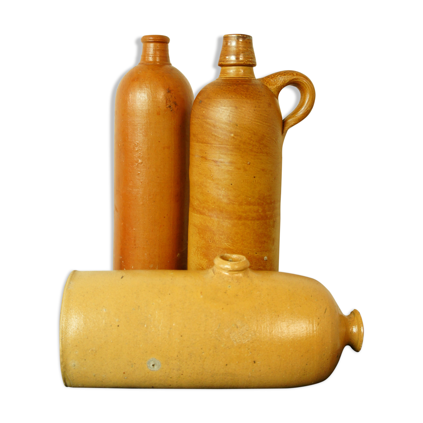 Set of 2 bottles - 1 old terracotta hot water bottle