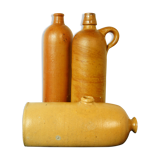Set of 2 bottles - 1 old terracotta hot water bottle