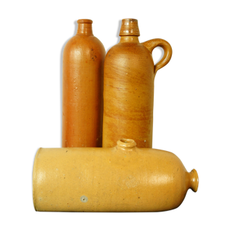 Set of 2 bottles - 1 old terracotta hot water bottle