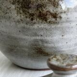 sanded stoneware pot signed Chantal and Thierry Robert