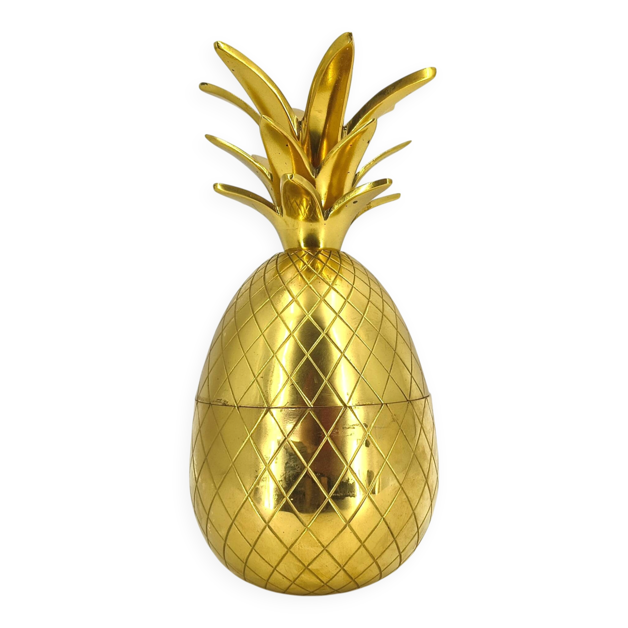 Vintage brass pineapple ice bucket, 1970s