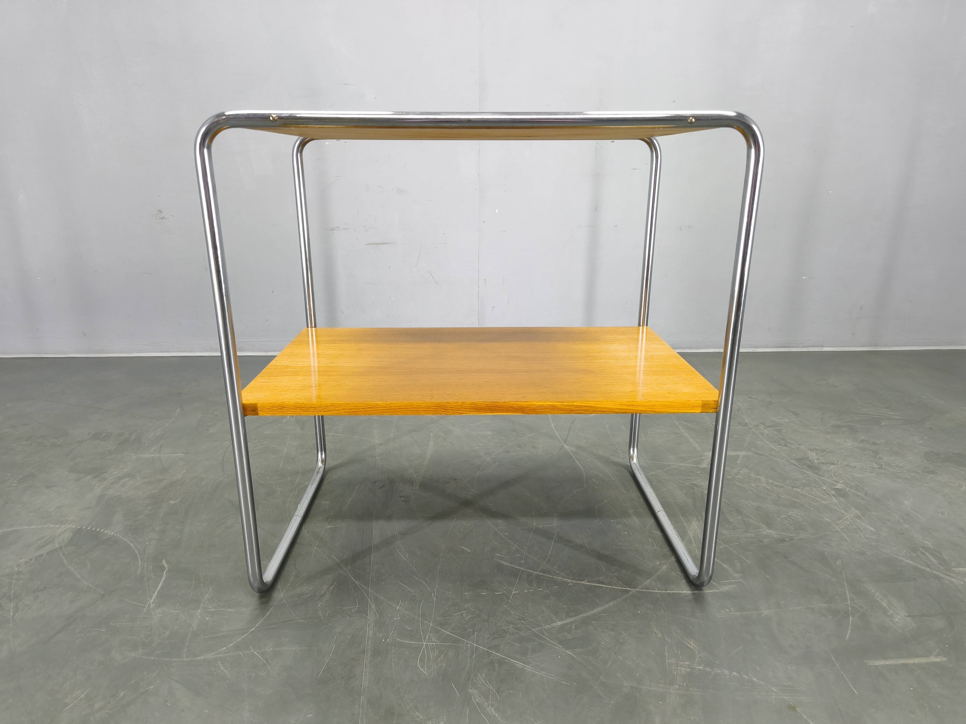 Bauhaus Tubular Steel Side Table in Style of Marcel Breuer, 1930s