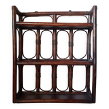 Vintage dark rattan wall shelf – Riviera & Bohemian style