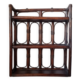 Vintage dark rattan wall shelf – Riviera & Bohemian style