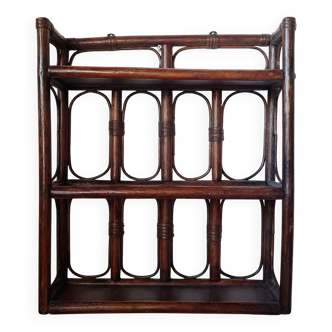 Vintage dark rattan wall shelf – Riviera & Bohemian style