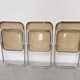 6 vintage Chairs Giancarlo Piretti "plia" 1970 chrome and Plexiglas
