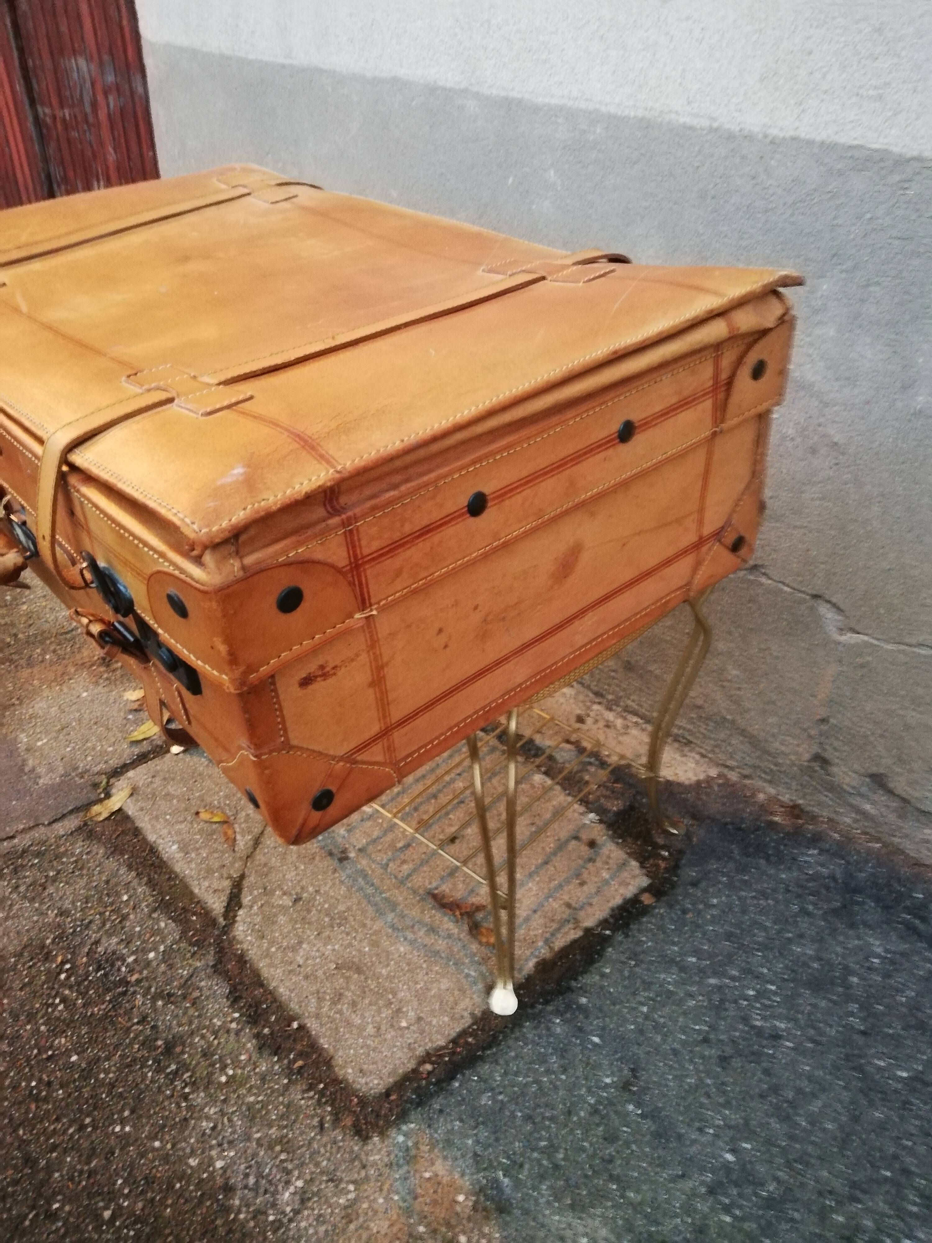 Antique leather suitcase