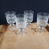 4 verres à eau vintages