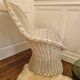 Fauteuil rotin vintage blanc
