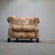 1930s Art Deco Czech Floral Upholstered Wingback Armchair