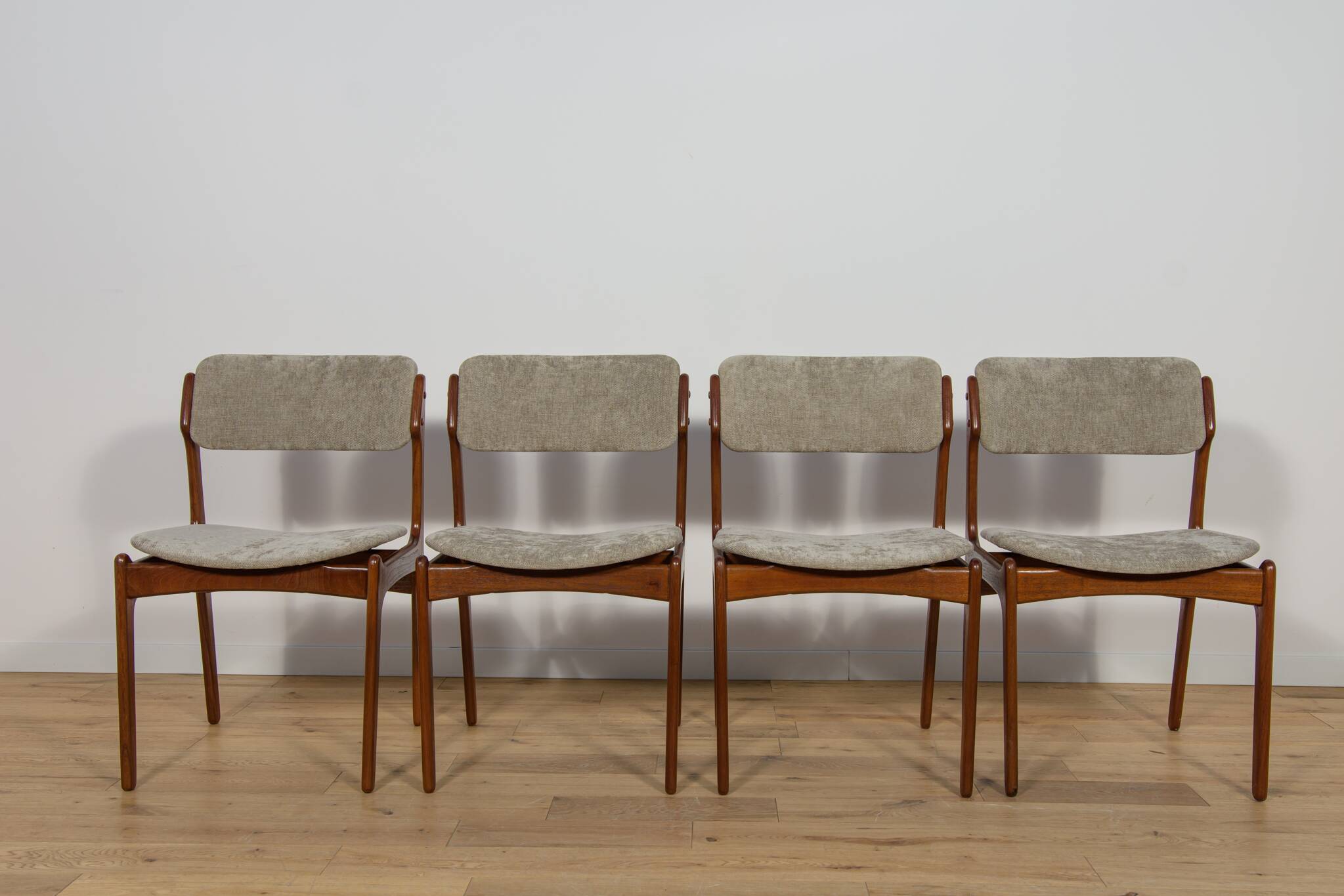 Mid-Century Model 49 Dining Chairs in Teak by Erik Buch for Odense Machine Gunning, 1960s, Set of 4