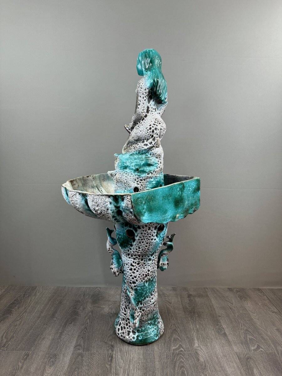 Vallauris Ceramic Fountain – Mermaid, 20th Century