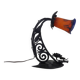 Art Deco Noverdy tulip lamp with black wrought iron base. 1930s