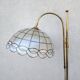 Mid Century Modern brass floor lamp with Capiz shell shade 1970s