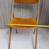 Ensemble de 6 chaises de conférence Souvignet, vintage, en velours safran