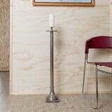 XXL Vintage Art Deco Candlestick in Silver Chrome-Plated Brass, Italy 1930s