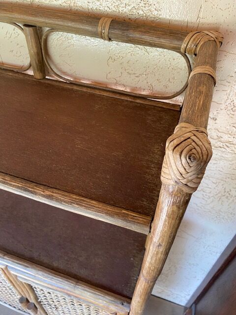 Rattan bamboo stand shelf