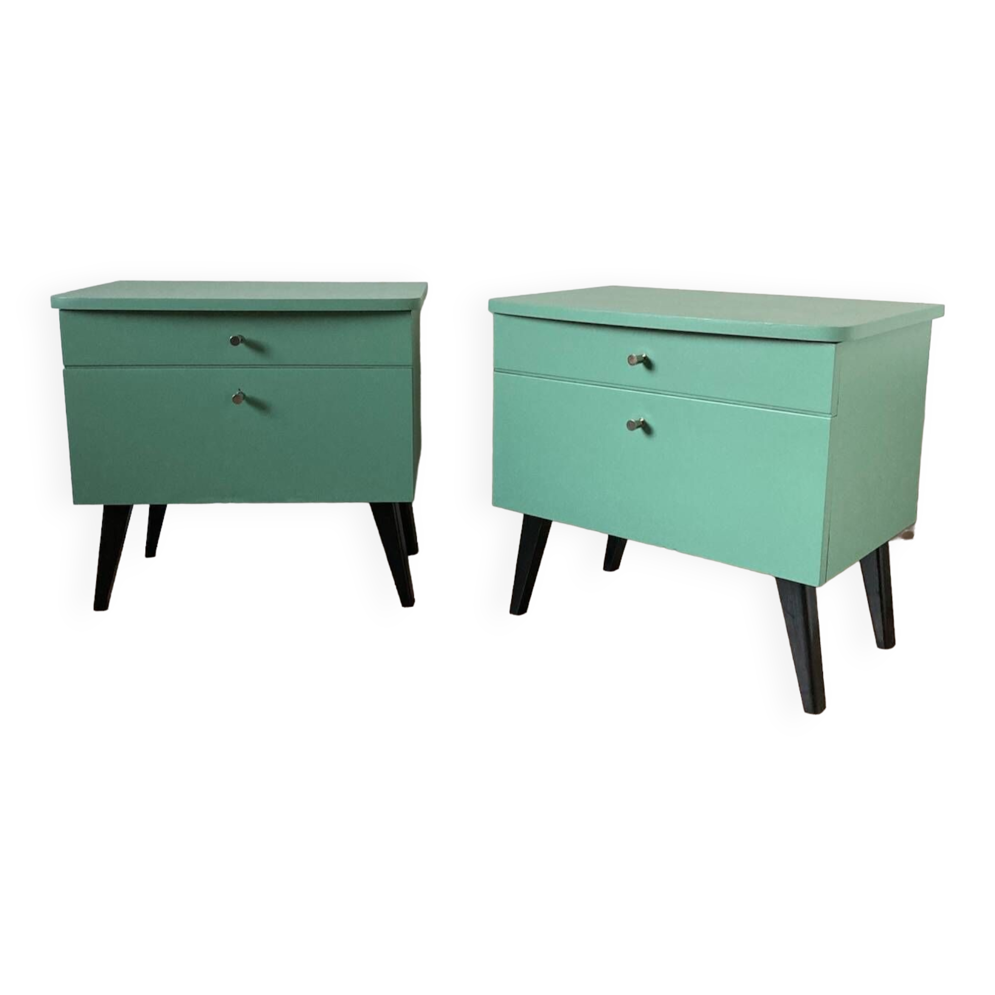 Pair of revamped 60s bedside tables