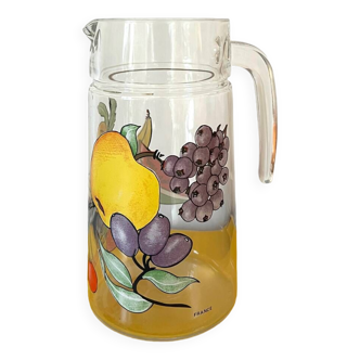 Carafe vintage des années 80 avec fruits