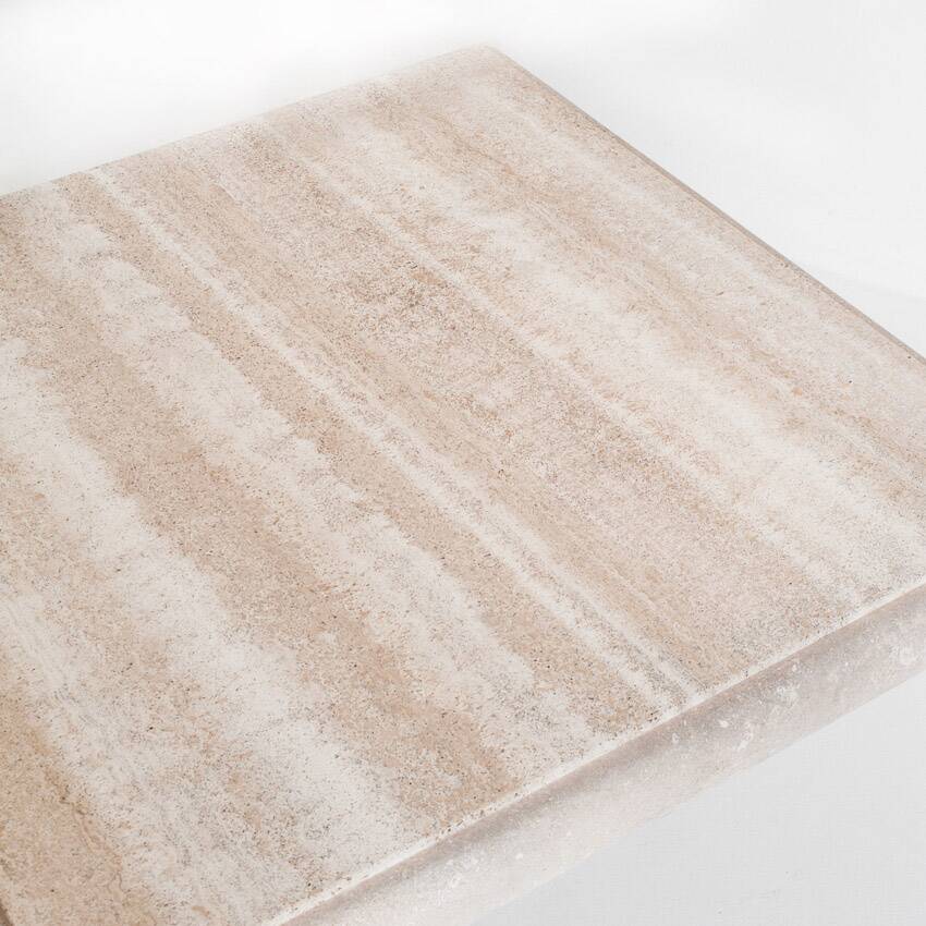 Large vintage travertine marble coffee table. Italy, 1980s
