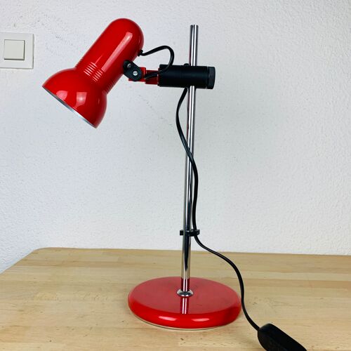 Lampe de bureau spot rouge réglable années 70