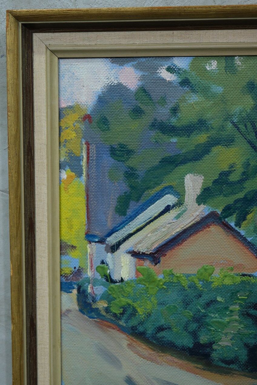 Swedish modern painting, 1946, oil on panel, framed, Hjamar Larsson