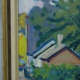 Swedish modern painting, 1946, oil on panel, framed, Hjamar Larsson