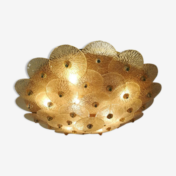 Murano gold large model glass discs ceiling light