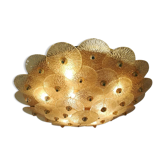 Large Murano gold glass disc ceiling light