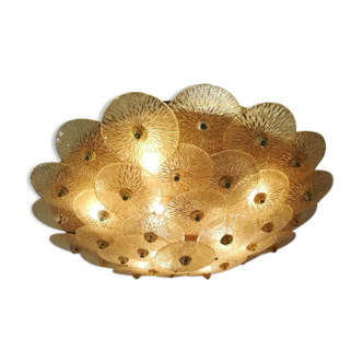 Murano gold large model glass discs ceiling light