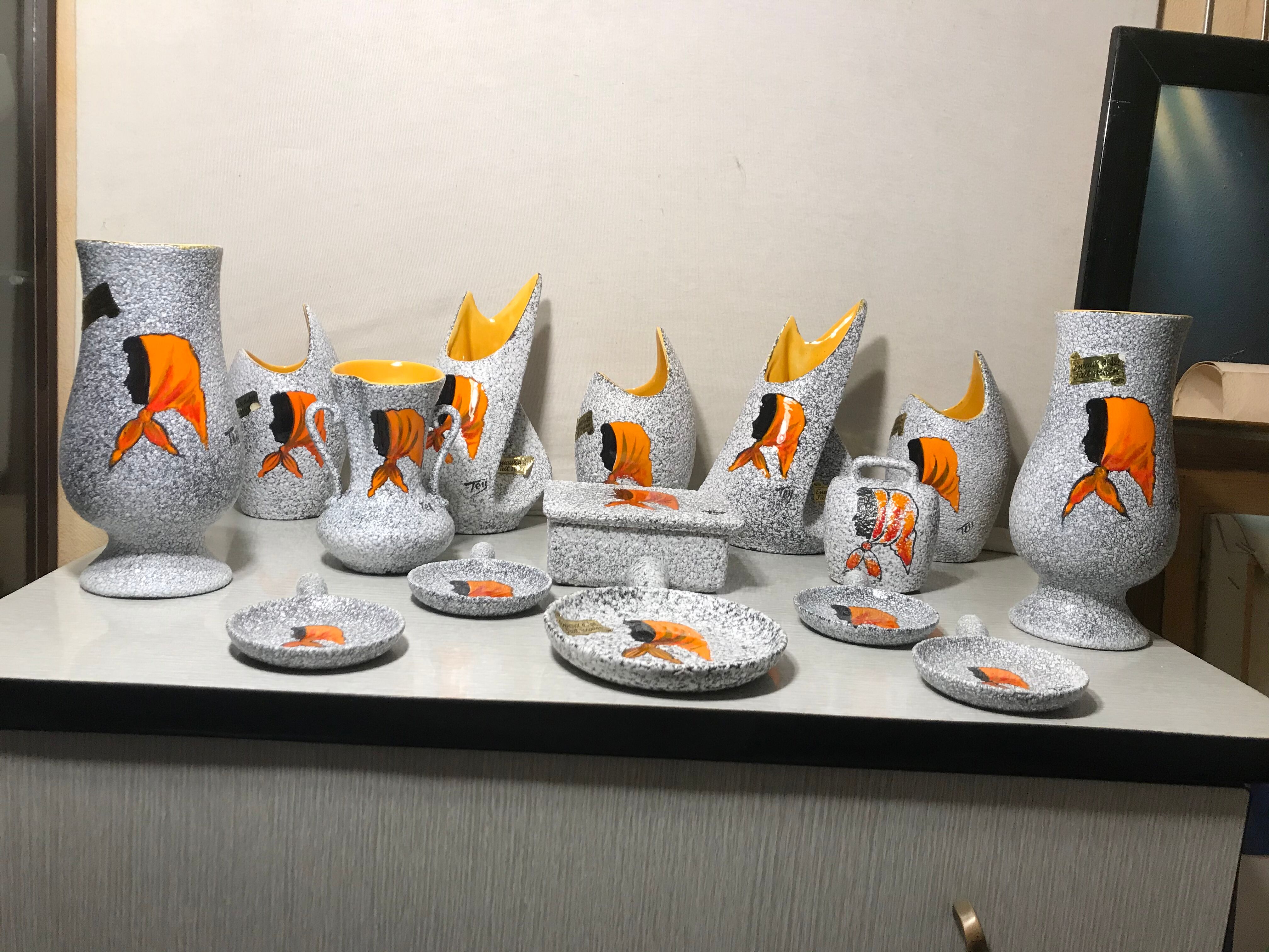 Lot 15 ancient ceramics enamelled Tess