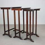 Art Deco Nesting Tables in Mahogany Veneer, 1930s, Czechoslovakia