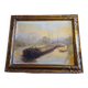 Huile sur toile "Péniche", Yvonac Annurey R, XIXème siècle