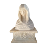Marble Virgin Mary with her 19th-century base.