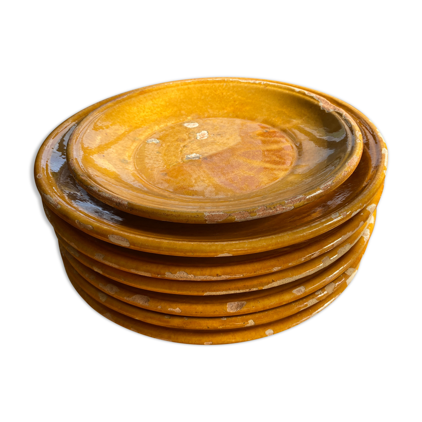 7 assiettes en terre vernissée Biot