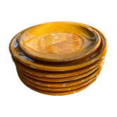 7 plates in Biot glazed earth