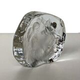 Paperweight Lion head sculpture Arques Crystal
