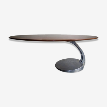 Table in rosewood and aluminum Michele Charron