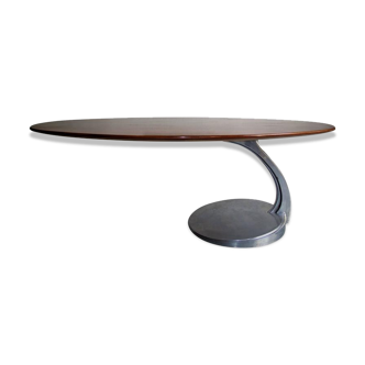 Table en bois de rose et aluminium Michele Charron