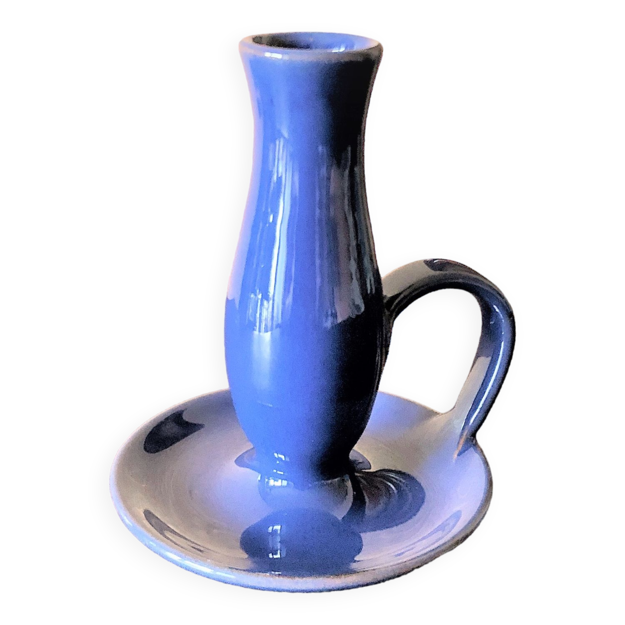 Handmade hand candle holder signed Malarmey vintage 50/60