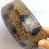 Rustic blue-spotted sandstone bowl