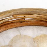 Mother-of-pearl and rattan tray