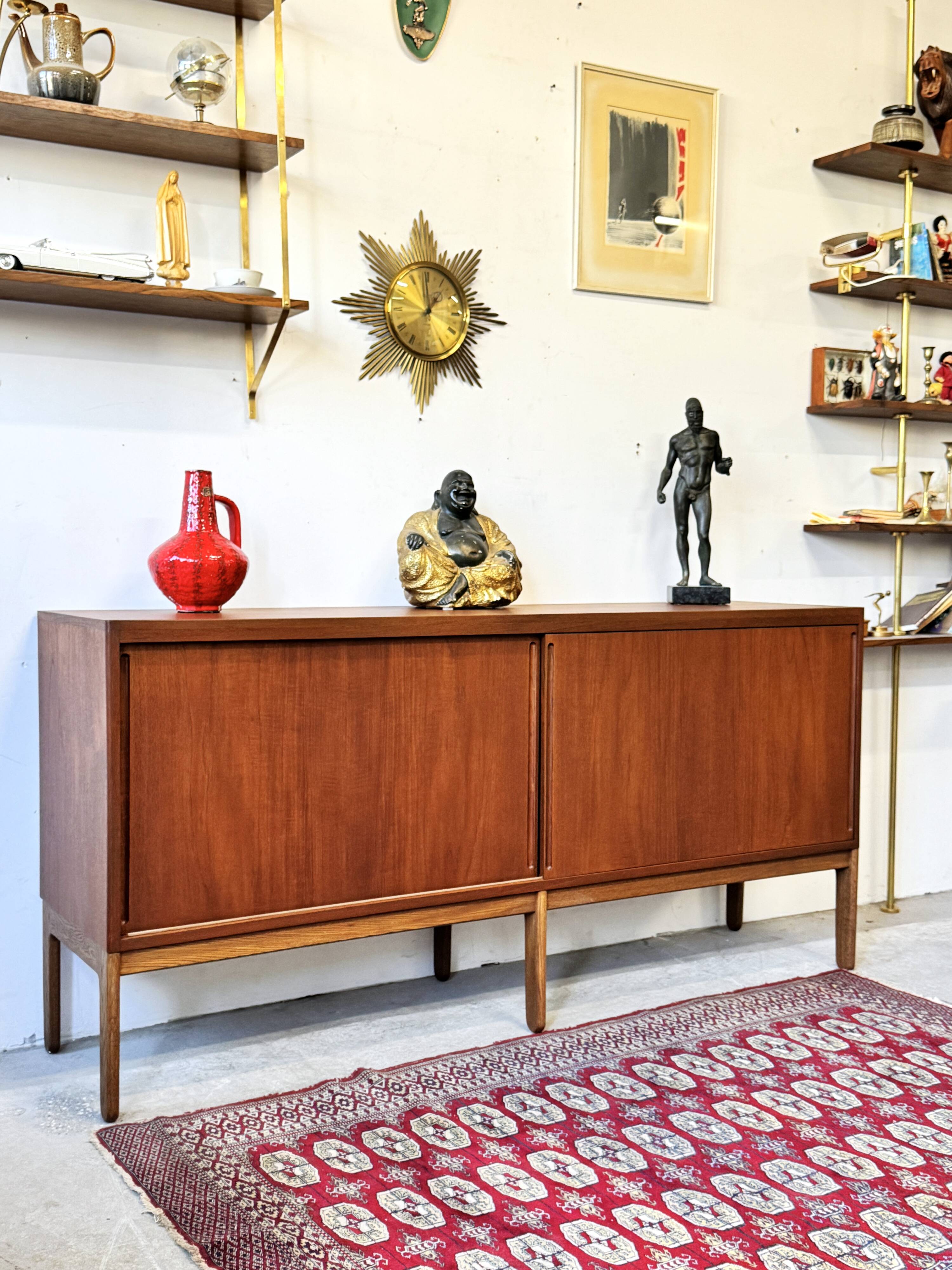 Teak Lowboard Chest of Drawers, Denmark 1960s/1970s, Mid-C, Vintage