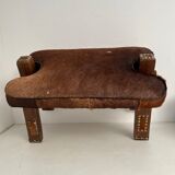 Vintage cowhide footrest