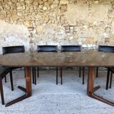 Expandable Scandinavian rosewood dining table by CJ Rosengaarden, circa 60's