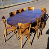 Series of 6 vintage old restaurant bistro chairs - 1950s