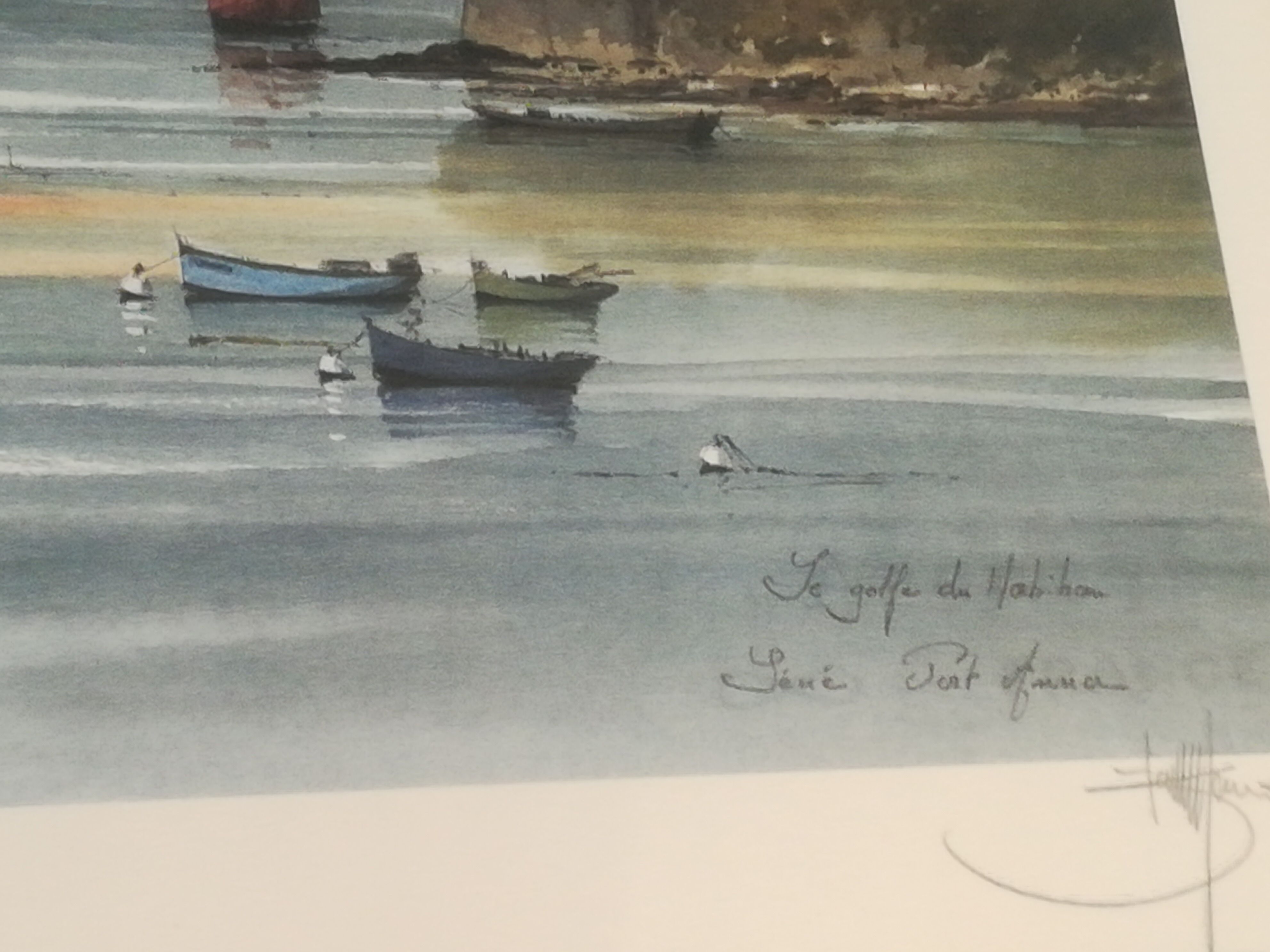 Marine lithograph signed Stéphane Lauro